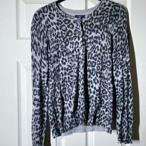 Gap grey leopard print cardigan